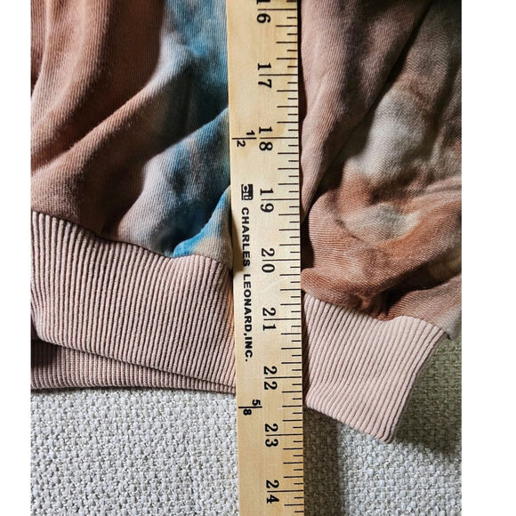 NWT Hem and Thread Womens Tie Die Oversized Hoodie Teal and Brown Large - Picture 14 of 15